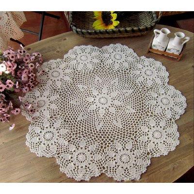 goodhong Crochet 31" Doily Lace/Cotton in White/Brown, Size 31.0 W in | Wayfair 01CJ7327GNNTED6QUU