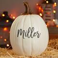 Personalization Mall Seasonally Script Personalized Pumpkins Resin in White/Brown | 12 H x 8 W x 8 D in | Wayfair 27462-LC