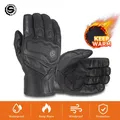 SFK – gants de moto imperméables en cuir de chèvre pour hommes Protection thermique pour écran