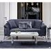 Edison Modern Dark Grey Velvet Upholstered Loveseat with Chrome Legs