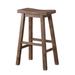 Wooden Frame Saddle Seat Bar Height Stool with Angled Legs, Large, Gray