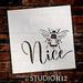 Bee Nice Stencil by StudioR12 DIY Farmhouse Bumblebee Home & Classroom Decor Spring Inspirational Script Word Art Craft & Paint Wood Signs Reusable Mylar Template Select Size 9 x 9 inch