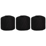 Threadart 3 Ball Pack 100% Pure Cotton Crochet Thread by Threadart - SIZE 10 - Color 13 - BLACK - For tablecloths bedspreads and fashion accessories. 100% mercerized cotton - 50 gram balls 175 yds