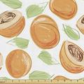 Apricot Sofa Upholstery Fabric by the Yard Watercolor Sketch Style Abstract Fruit Sections and Leaves Decorative Fabric for DIY & Home Accents 5 Yards Pistachio Green Apricot by Ambesonne