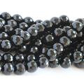 6mm Grade A Black Onyx Faceted Round Beads Genuine Gemstone Natural Jewelry Making