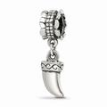 Fancy Bead White Sterling Silver Themed 22.73 mm 6.36 Reflections Tiger Claw Dangle Bead