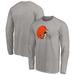 Men's Fanatics Branded Heathered Gray Cleveland Browns Big & Tall Primary Logo Long Sleeve T-Shirt