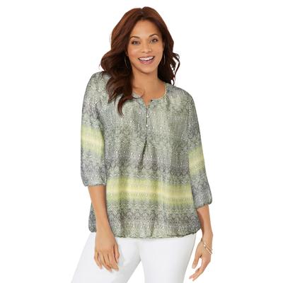 Plus Size Women's Santa Fe Peasant Top by Catherin...