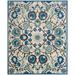 Blue/Green 48 x 0.43 in Indoor Area Rug - Bungalow Rose Floral Handmade Tufted Wool Ivory/Green/Blue Area Rug Wool | 48 W x 0.43 D in | Wayfair