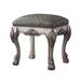 Rosdorf Park Chaidez Vanity Stool Faux Leather/Wood/Upholstered/Leather in Brown/Gray | 20 H x 17 W x 21 D in | Wayfair