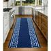 Blue/Navy 324 x 31 x 0.3 in Area Rug - Latitude Run® Custom Size Runner Rug 31 Inch Wide Choose Your Length Greek Key Meander Design Navy Blue Color | Wayfair