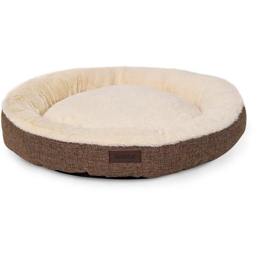 Rundes Hundebett Hundekissen Hundesofa Katzenbett Donut (m) 65 cm, Braun - Lionto