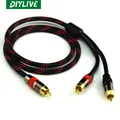 DIYLIVE – câble Audio RCA simple vers Double RCA pour caisson de basses en cuivre pur séparateur Y