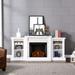 SEI Furniture Gallatin Indoor Electric Fireplace with Bookcases White with White Faux Stone 71.75 x 18 x 32