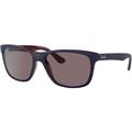 Ray-Ban RB4181 Sunglasses - Men's Matte Blue On Brown Frame Violet 57 mm Lenses RB4181-65697N-57