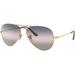 Ray-Ban RB3689 Aviator Metal ll Sunglasses - Men's Pink Gradient Blue Lenses Arista 55 RB3689-001-GE-55