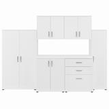 Bush Business Furniture Universal 6 Piece Modular Garage Storage Set with Floor and Wall Cabinets in White - Bush Business Furniture GAS002WH