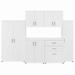 Bush Business Furniture Universal 6 Piece Modular Garage Storage Set with Floor and Wall Cabinets in White - Bush Business Furniture GAS002WH