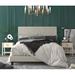 Andover Mills™ Upholstered Panel Bed w/ 2 Nightstands Metal in Brown/Gray/White | 45.3 H x 64 W x 85.4 D in | Wayfair