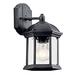 Alcott Hill® Darrell 10.25" H Outdoor Wall Lantern Aluminum/Glass/Metal in Black | 10.25 H x 6.25 W x 6.25 D in | Wayfair