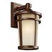 Darby Home Co Harvey Brown Stone 1 - Bulb Outdoor Wall Lantern Aluminum/Glass/Metal in Brown/Gray | 14.75 H x 8 W x 7.5 D in | Wayfair