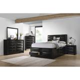 Isabel Black 4-piece Storage Bedroom Set with 2 Nightstands and Chest