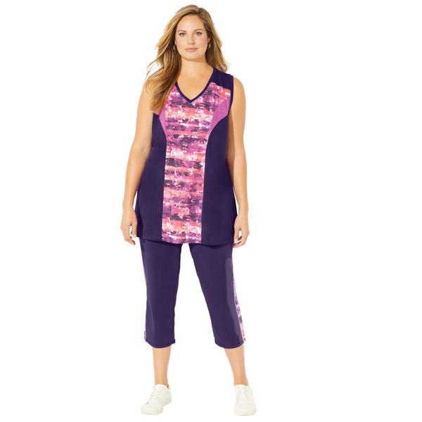 plus-size-womens-active-colorblock-tank-by-catherines-in-deep-grape-textured-leaves--size-3x-/