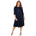 Plus Size Women's Strawbridge Fit & Flare Dress by Catherines in Navy (Size 5X)