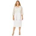 Plus Size Women's AnyWear Linen & Lace Cascade by Catherines in White (Size 4X)