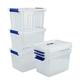 Xyskin 6 Packs 12 L Plastic Storage Box, Latch Lidded Box with Handles, Clear, f