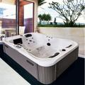 Sol 72 Outdoor™ Brotherton 3 - Person 29 - Jet Rectangular Hot Tub w/ Ozonator in White/Gray in Gray/White | 29.52 H x 76.77 W x 50 D in | Wayfair