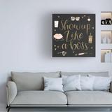 Everly Quinn Jenaya Jackson 'Boss Ladies VII Black' Canvas Art Canvas in Black/Brown | 24 H x 24 W x 2 D in | Wayfair