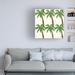 Bayou Breeze Good Vibes Pattern VA by Veronique Charron - Wrapped Canvas Painting Canvas in Brown/Green/White | 14 H x 14 W x 2 D in | Wayfair