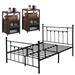 Taomika 3-Pieces Modern Bedroom Sets with Black Bed Frame