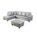 Gray Sectional - Andover Mills™ Engelhardt 103.5" Wide Faux Leather Sofa & Chaise w/ Ottoman Faux Leather | 103.5 W in | Wayfair