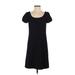 Ann Taylor LOFT Casual Dress - A-Line: Black Print Dresses - Women's Size 0