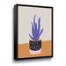 Corrigan Studio® Tropical Plant On A Pot Hot & Cold Trend Canvas, Glass in Black/Indigo | 18 H x 14 W x 2 D in | Wayfair