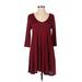 Rolla Coster Casual Dress - Sweater Dress: Red Marled Dresses - Women's Size Small