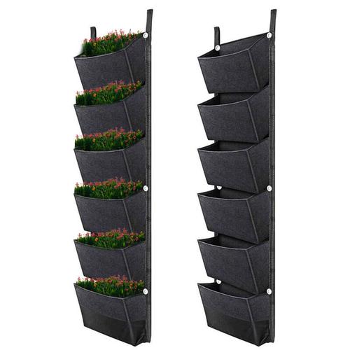 Hangende Pflanztuten mit 6 Taschen Vertikale Gartenarbeit Blumentopfe Pflanzer Hangende Wand Garten