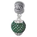 Green Crystal Sparkle Spinner - Large Rope with Cross Beads Charm Bead