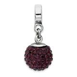 Reflection Beads Sterling Silver Reflections June Red Preciosa Crystal Ball Dangle Bead