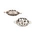 Oval With Shooting Star Cut Out Silver-Plated Connector Charms 12x24mm Sold per pkg of 4pcs per pack