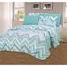 Garden City 1800 Aqua Chevron Print Sheets Set with Bonus Pillowcases