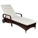 vidaXL Patio Lounge Chair Outdoor Sunlounger Sunbed with Cushion Poly Rattan