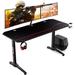 Pirecart Gaming Desk Wood in Black/Brown | 30.3 H x 23.6 D in | Wayfair NE-1460