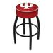 Holland Bar Stool NCAA Bar & Counter Stool Plastic/Acrylic/Leather/Metal/Faux leather in Black | 25 H x 18 W x 18 D in | Wayfair L8B125IndnaU