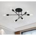 Corrigan Studio® 6 - Light Sputnik Modern Linear Semi Flush Mount Ceiling Light in Black | 6.5 H x 21.65 W x 21.65 D in | Wayfair