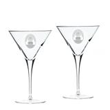 Bucknell Bison Team 10 oz. 2-Piece Luigi Bormioli Titanium Martini Glass Set