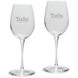 Tufts University Jumbos Logo 12 oz. 2-Piece Luigi Bormioli Titanium White Wine Glass Set