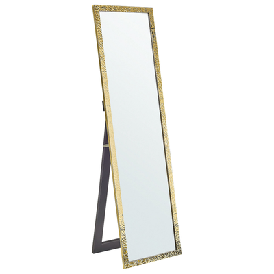 Stehspiegel Gold 40 x 140 cm Kunststoff Rechteckig Modern Retro Stil